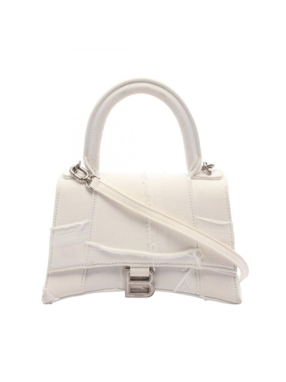 Balenciaga Handbag Hourglass Small 2-Way White Denim